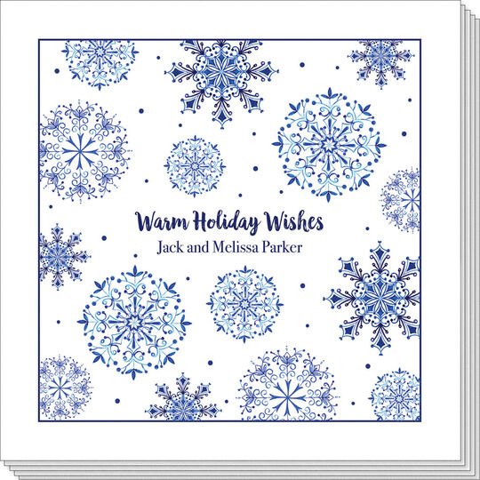 Vintage Blue Snowflakes Napkins